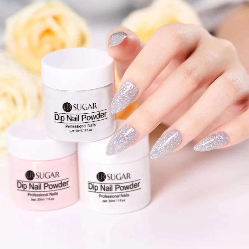 

UR SUGAR 3Pcs/lot Nail Dipping Glitter Set Dip French Powder Chrome Nail Glitter Kit No Need Lamp Cure Manicure Decoration