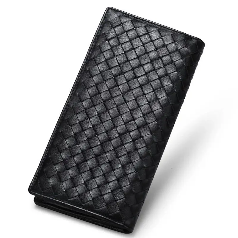 Genuine leather sheepskin wallet long magnet button and zipper woman and man purse Genuine leather sheepskin wallet long magnet button and zipper woman and man purse