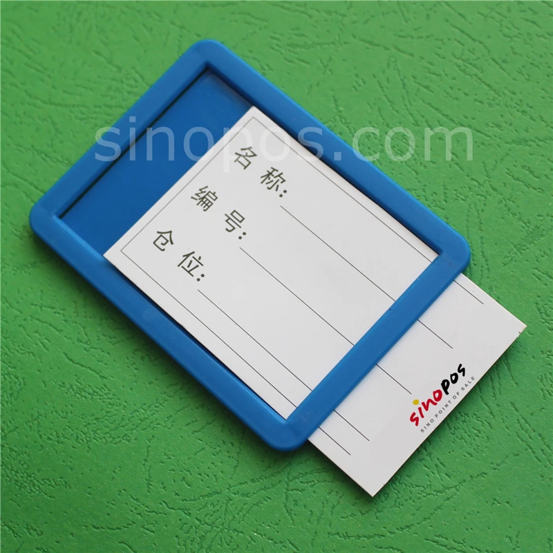 Warehouse Label Magnet Frame, plastic sleeve inventory sign holders job name card case price tag holder wall shelf rack ID cards