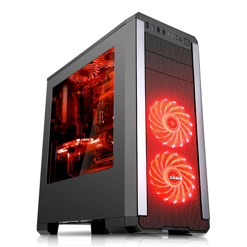SAMA Thain Game computer chassis Support ATX motherboard, long graphics card, high CPU heat sink intel p55 atx lga1156 computer motherboard multicolored