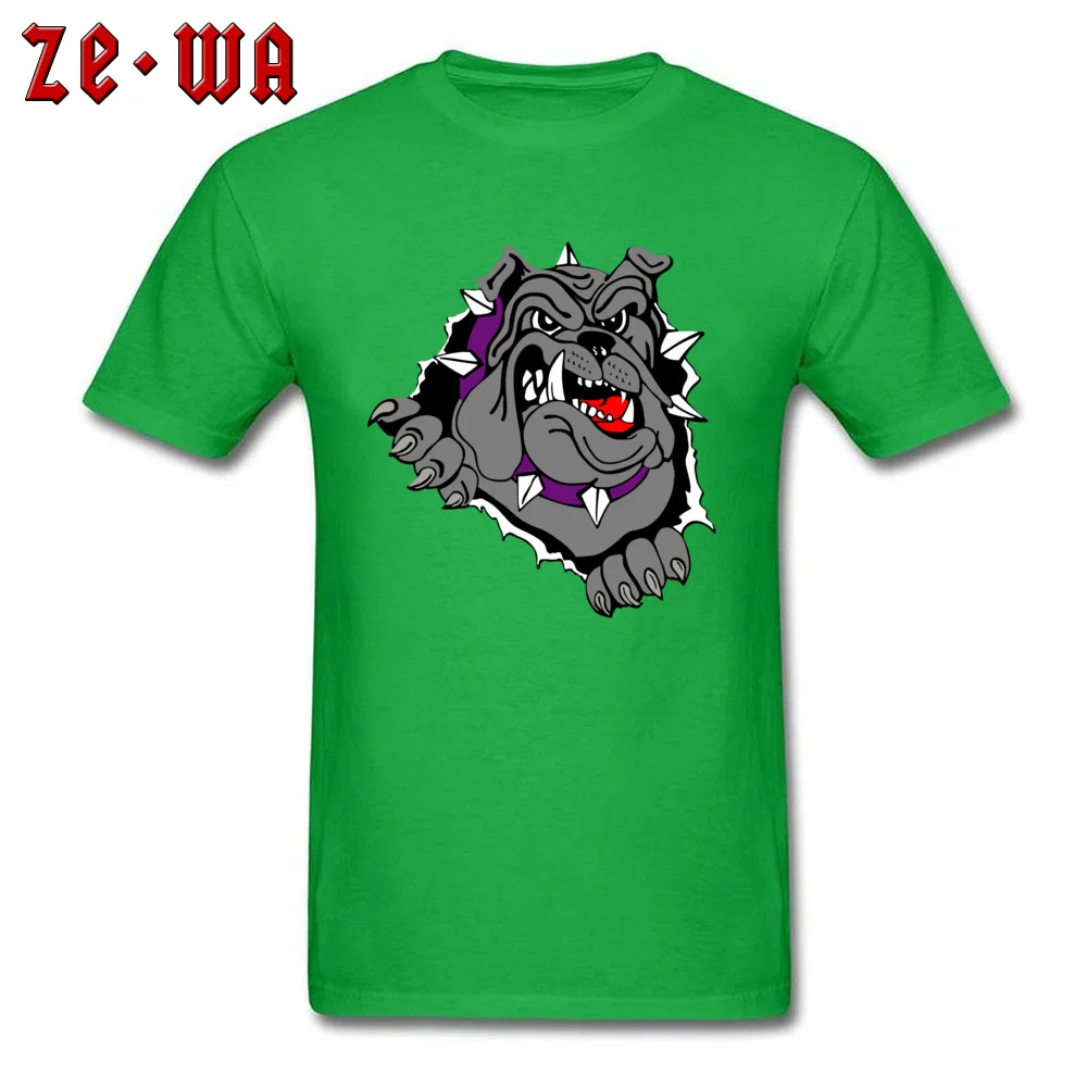 Bulldog T-Shirt Short Sleeve Leisure Cute Men's Summer Tops Shirt Leisure Tops Shirt O Neck All Cotton Free Shipping Bulldog green