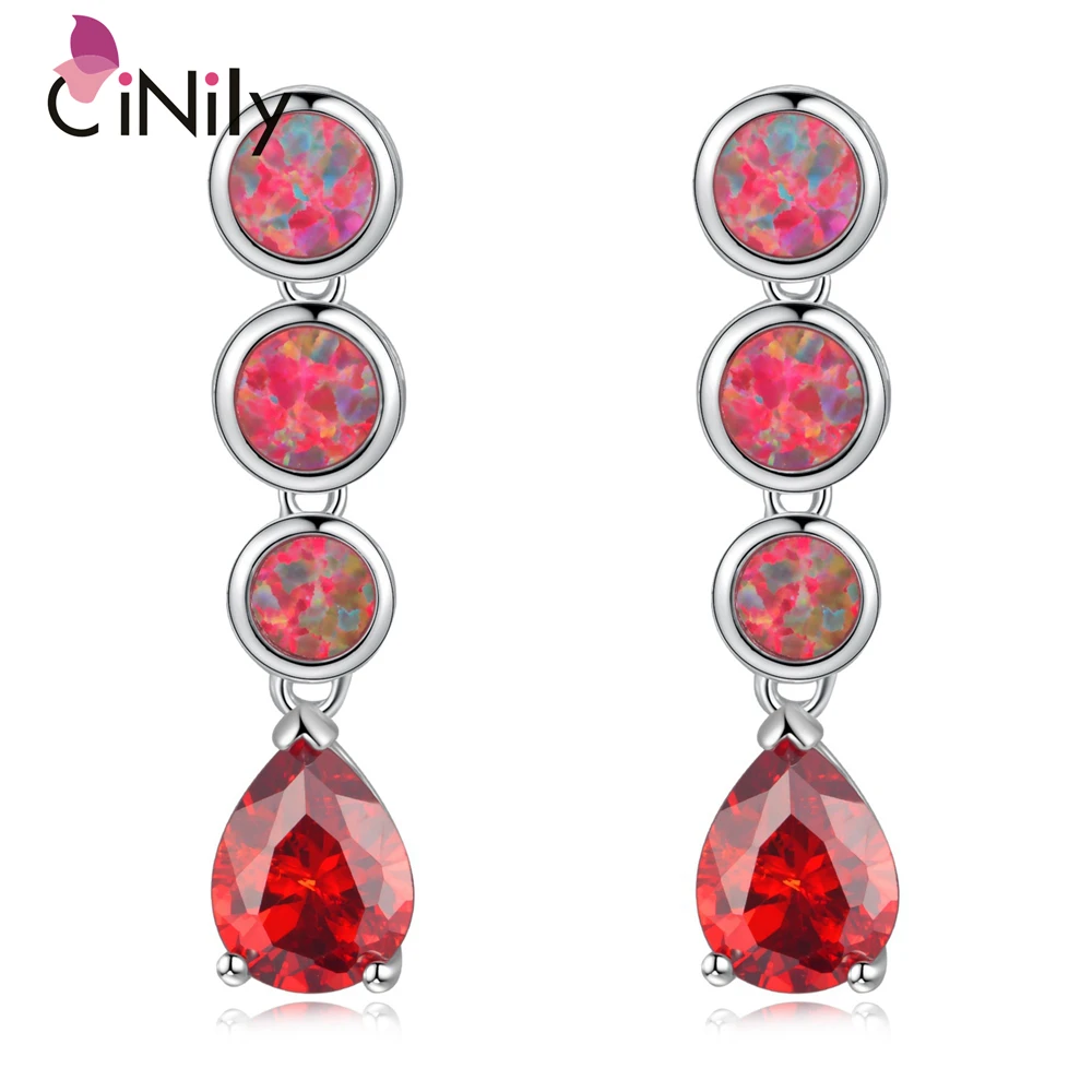 CiNily создан оранжевый огненный опал апельсин, гранат посеребренный горячая Распродажа для женщин ювелирные серьги-гвоздики 1 1/" OH3438