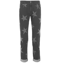 Большие размеры 25-31! Модные женские джинсовые штаны с принтом пятиконечной звезды Винтажные эластичные Прямые повседневные джинсы