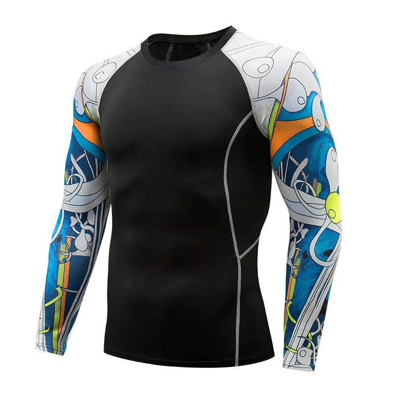 Каратель компрессионная рубашка мужские и женские спортивные легинсы для езды на велосипеде с длинными рукавами дышащее нижнее белье Джерси