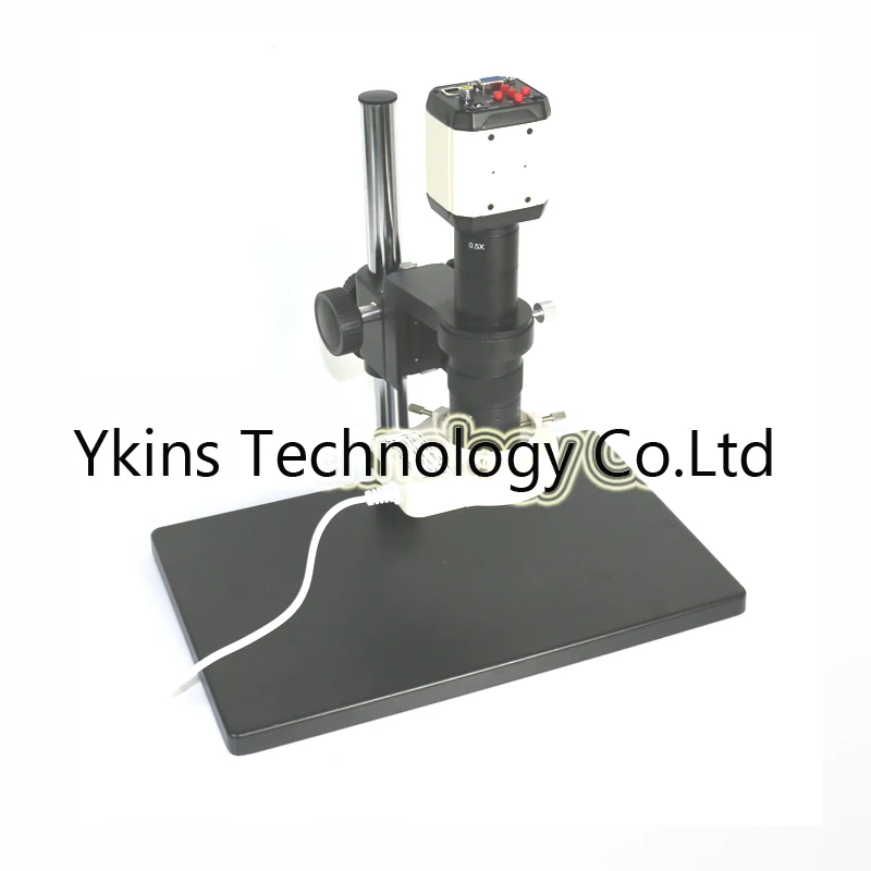 

10-180X 3 in 1 HD Industrial Microscope Set Camera Magnifier VGA USB AV TV Video output +Big boom table+56 Led lights