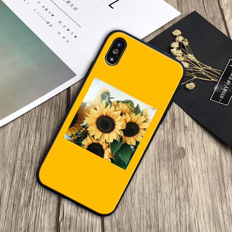 Funda de teléfono de diseño único de lujo de girasol amarillo de belleza para iPhone 8 7 6 6 S Plus X Xs Xr XSMax 5 5S SE funda Funda de teléfono de diseño único de lujo de girasol amarillo de belleza para iPhone 8 7 6 6 S Plus X Xs Xr XSMax 5 5S SE funda
