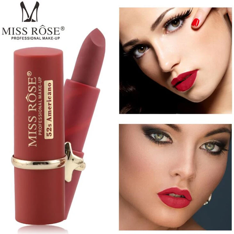 MISS ROSE 12 color stars matte lipstick color tube lipstick lasting waterproof not fade easily color lipstick lip makeup MISS ROSE 12 color stars matte lipstick color tube lipstick lasting waterproof not fade easily color lipstick lip makeup