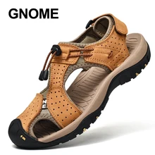 GNOME/Лидер продаж; Новая модная летняя пляжная Мужская обувь для отдыха; высококачественные кожаные сандалии; мужские сандалии больших размеров; размеры 38-45