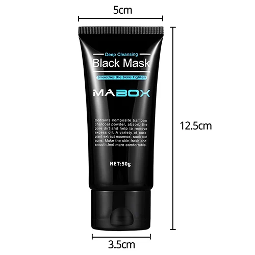 Mabox Black Mask Peel Off Bamboo Charcoal Purifying Blackhead Remover Mask Deep Cleansing for AcneScars Blemishes WrinklesFacial - Цвет: MABOX 50g