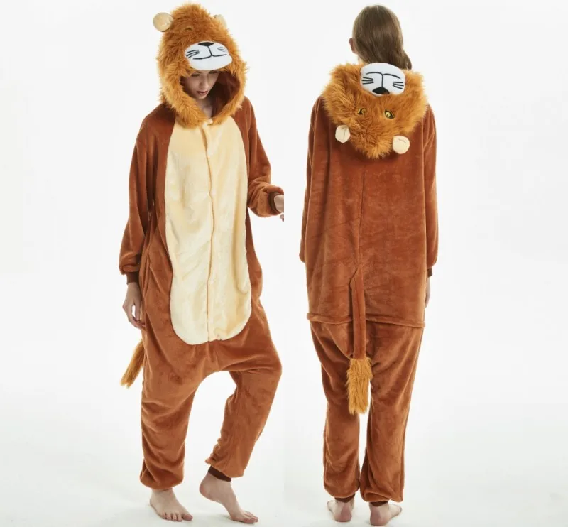 Лиса кигуруми пижамы комбинезоны для взрослых женские пижамы Pijama Тигр обезьяна Комбинезоны для взрослых зимняя одежда для сна цельный