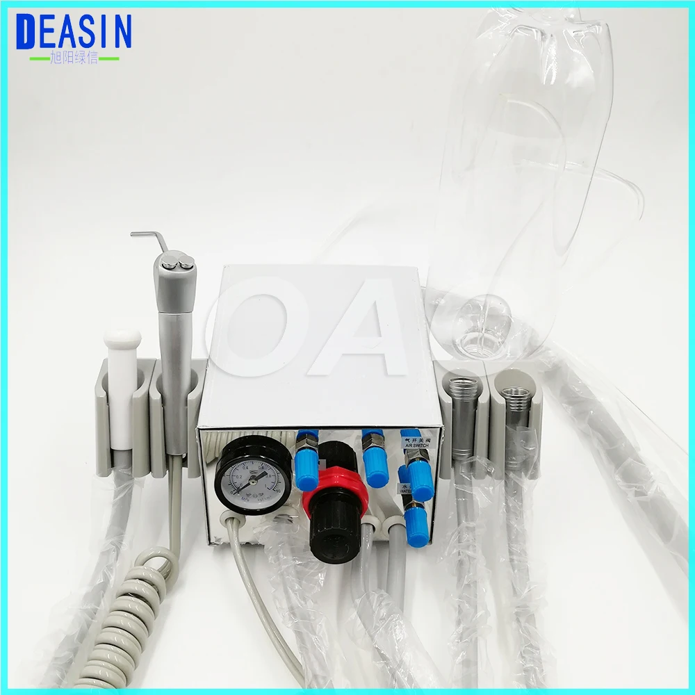 

DEASIN Dental Lab Portable two Turbine Unit Air Compressor 3 way straw for dentist Handpiece tube 4 hole or 2 hole tube