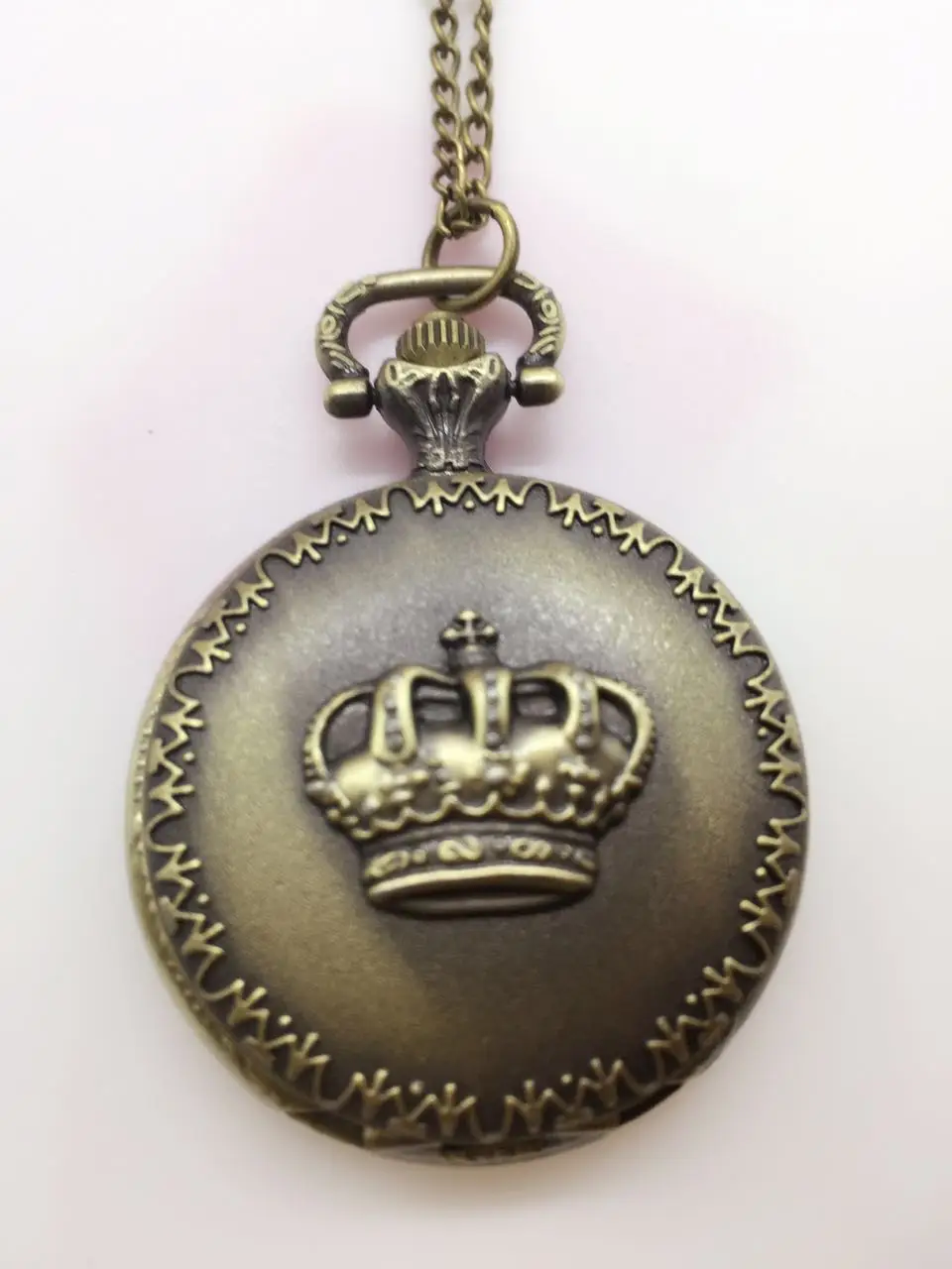 

Vintage Bronze Royal Imperial Crown Pocket Watch woman gift watches PB863