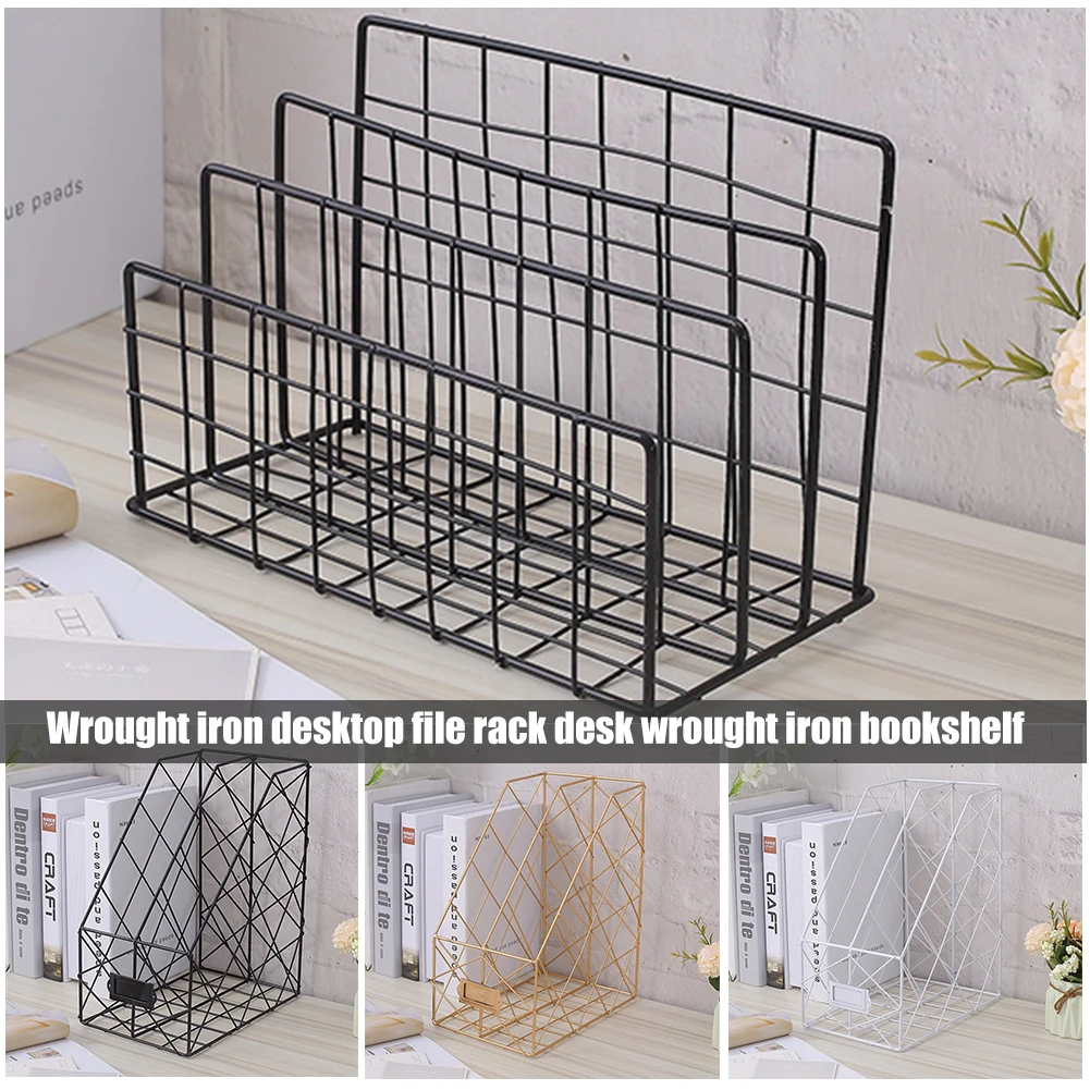 الشمال كتاب ملف حامل الحديد سطح المكتب متعددة طبقة مجلة رف التجميل تخزين رف Libreria دا tavolo في فيرو battuto HTQ99