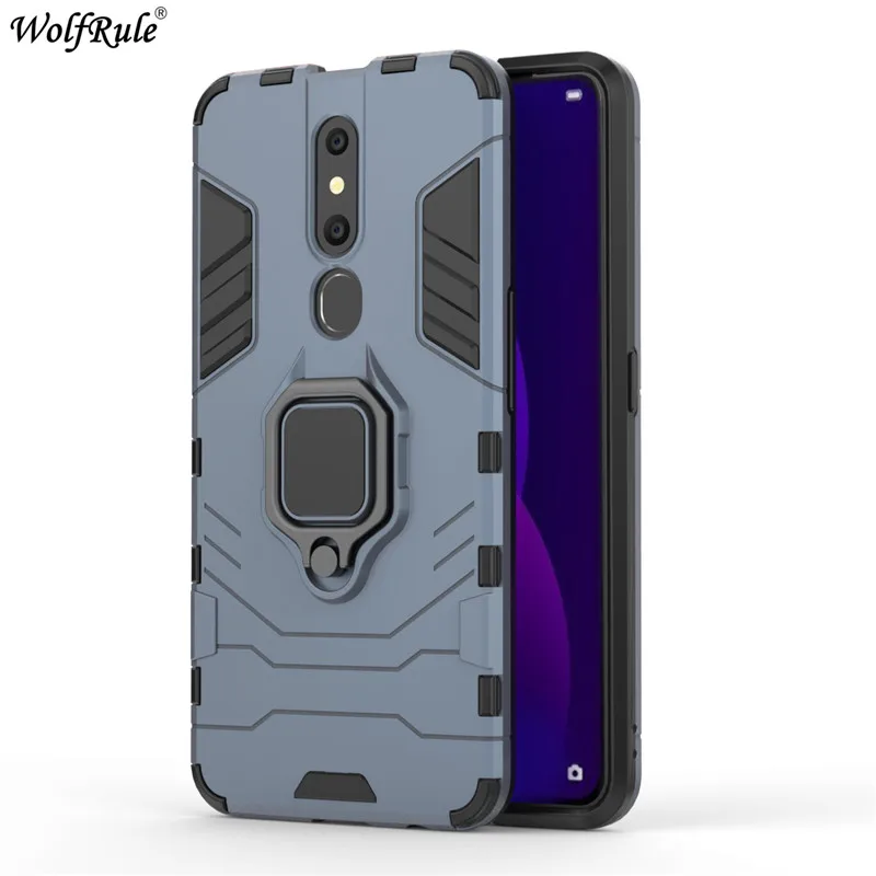 Для OPPO F11 Pro Чехол для телефона OPPO F11 бампер кольцо держатель Броня защитный чехол для телефона для OPPO F11 Pro Чехол Funda 6,53'' - Цвет: NavyBlue