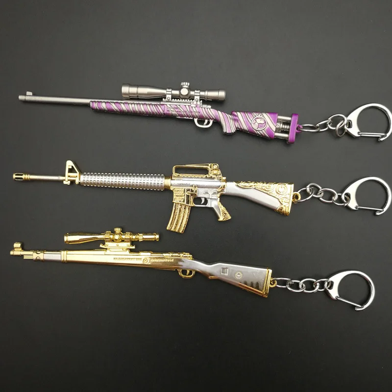 

Game PUBG Keychain AWM 98K Pan ALL Rifle Model Playerunknown's Battlegrounds Cosplay Props Alloy Armor Key Chain llaveros Key