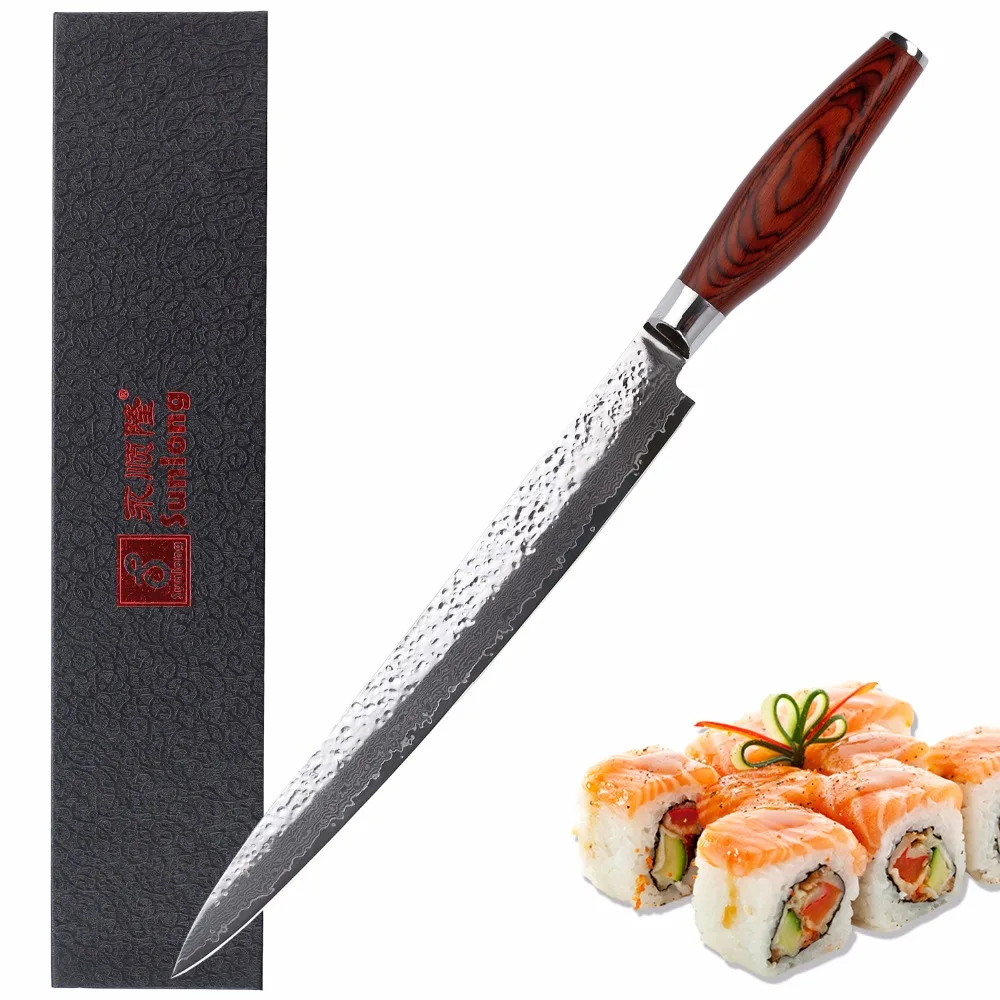 Sunlong 10 inch very sharp Fillet Knife 67 layers Damascus steel