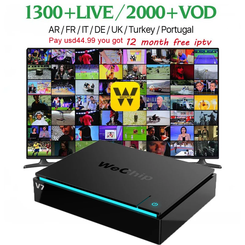 

WeChip V7 android 7.1 Smart tv box Amlogic S912 Octa-core 3G+32G 2.4G+5G dual Wifi+BT 4k 1000LAN H.265 mi box PK h96pro+ tv box