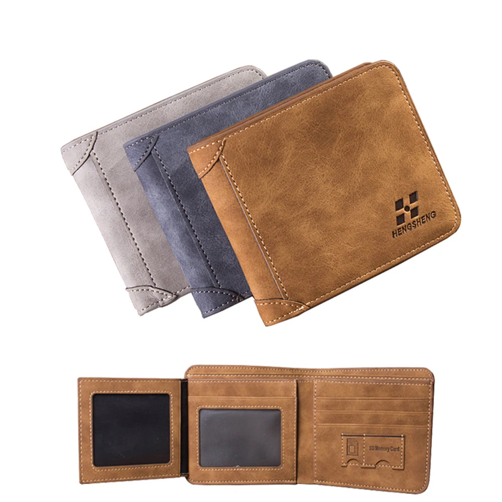  New Arrival 2016 Male Famous Brand Men PU Leather Wallet Mens Short Wallets Purses Multifunctional Billfold Card Holders 