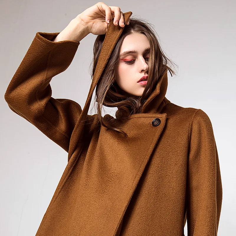 Anti season wool coat women's long section double faced coat autumn and