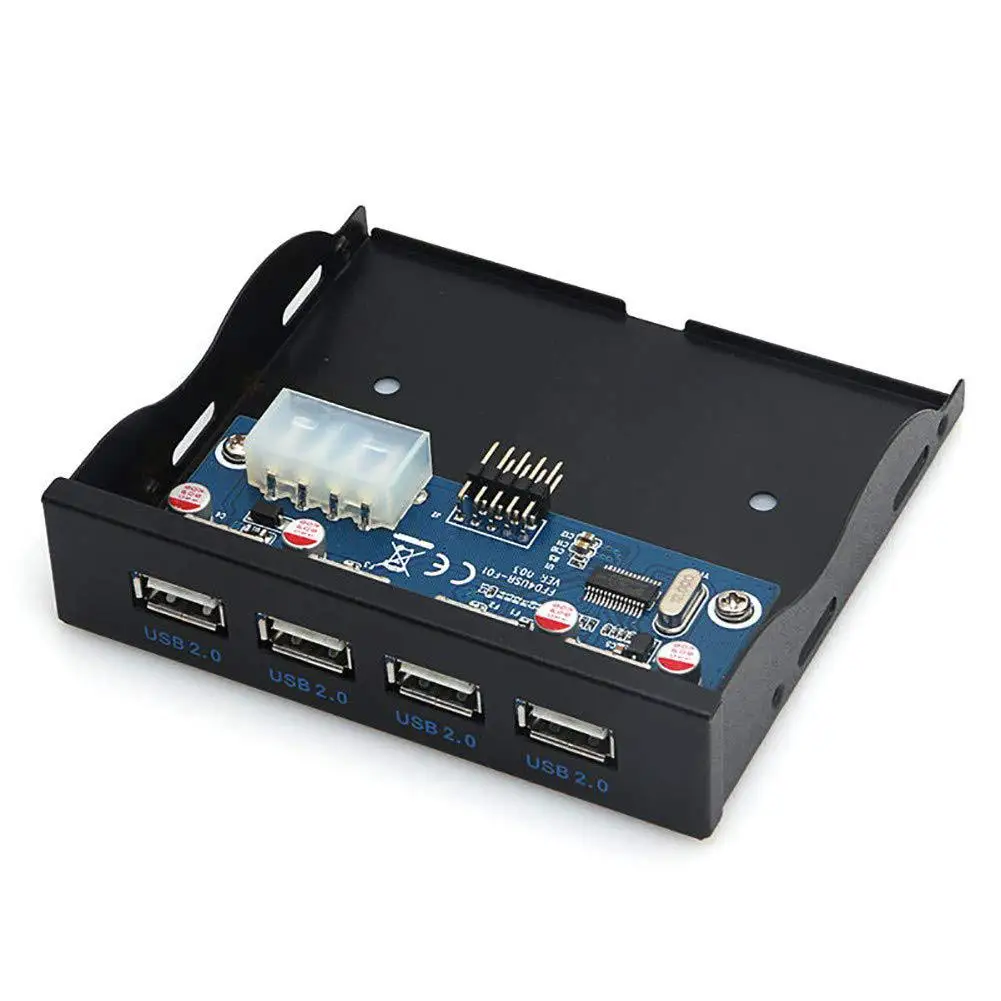 USB 3.0 4 منافذ 3.5 بوصة المعادن محور إخراج الصوت قرص مرن خليج اللوحة الأمامية مع كابل محول