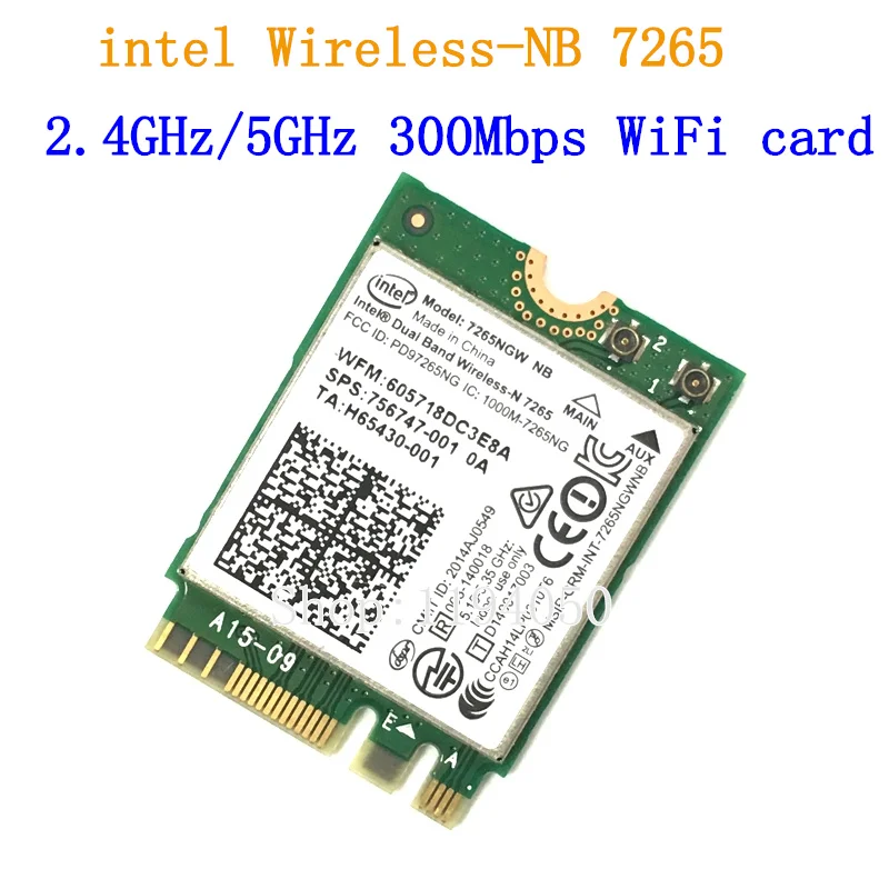 Новинка для Intel Dual band wireless-N 7265 7265NGW 802.11N 2x2 WiFi 300 Мбит/с NGFF M.2 карта 7265NB 2,4G/5G