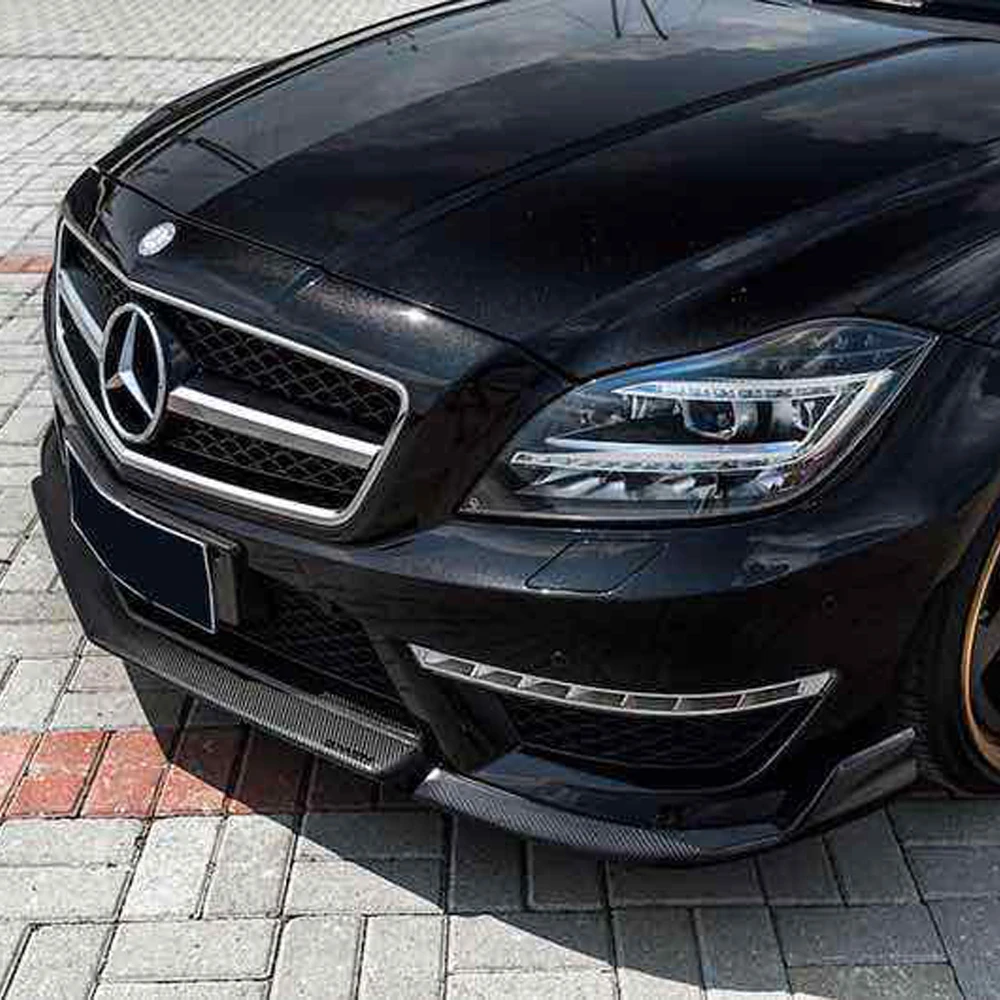 W218 AMG стиль Renntech углеродное волокно Комплект переднего корпуса Бампер губа с