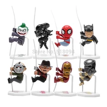 Q Versão Do Homem Aranha Batman super-heróis Alienígenas Predadores Coringa Freddy Jason PVC Action Figure Brinquedos Bonecas 8 pçs/set HRFG282