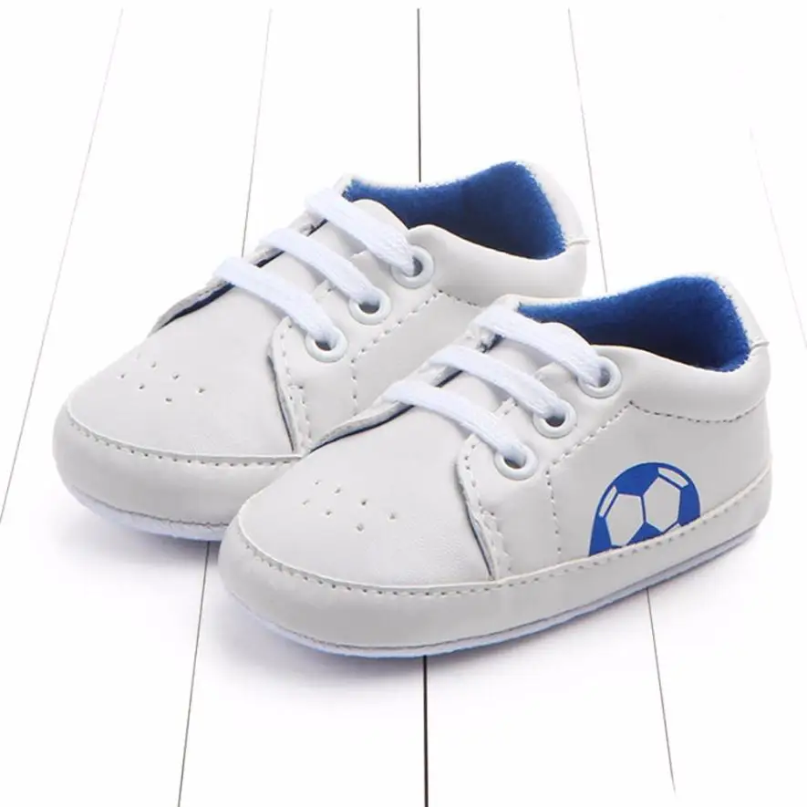 Newborn Baby Girls Boy Football Sneaker Anti-slip Soft Sole Toddler Canvas Shoes