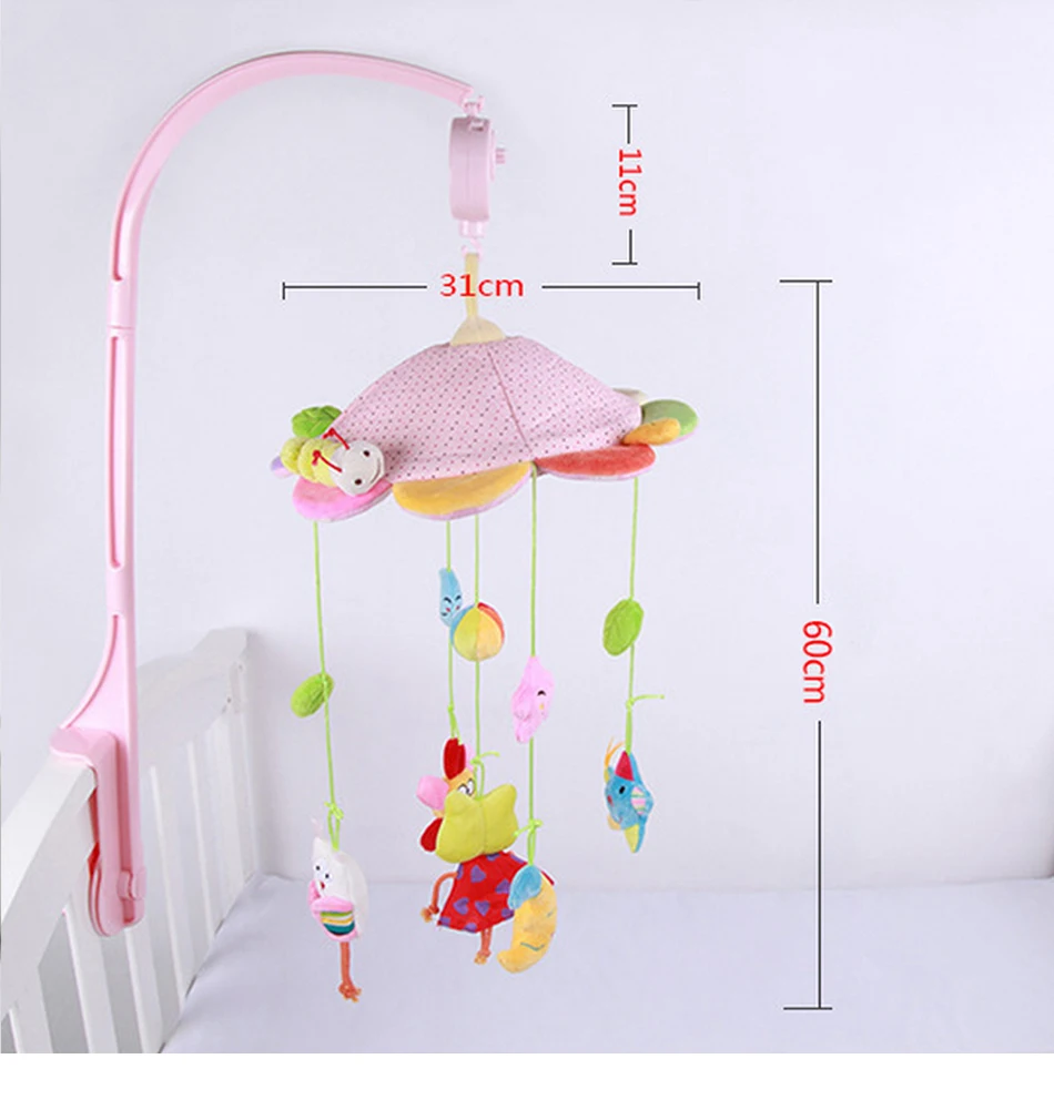 Baby Bed Bell Kids Toy Crib Hanging Rattle Musical Early Education Children Imagination Cute Cartoon Plush Mobile Crib Bell