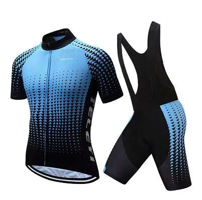 Jersey and Pants Наборы велосипедной одежды Мужская одежда для дорожного велосипеда с коротким рукавом комплект одежды Летний велосипед Джерси костюм платье Велоспорт мальлот комбинезон - Цвет: Jersey and Pants