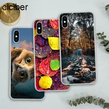 

ciciber Plant Flower Animal Cat Owl Butterfly Soft Silicon Case Cover for IPhone X XS Max XR 6 6S 7 8 Plus 5S SE Capinha Fundas