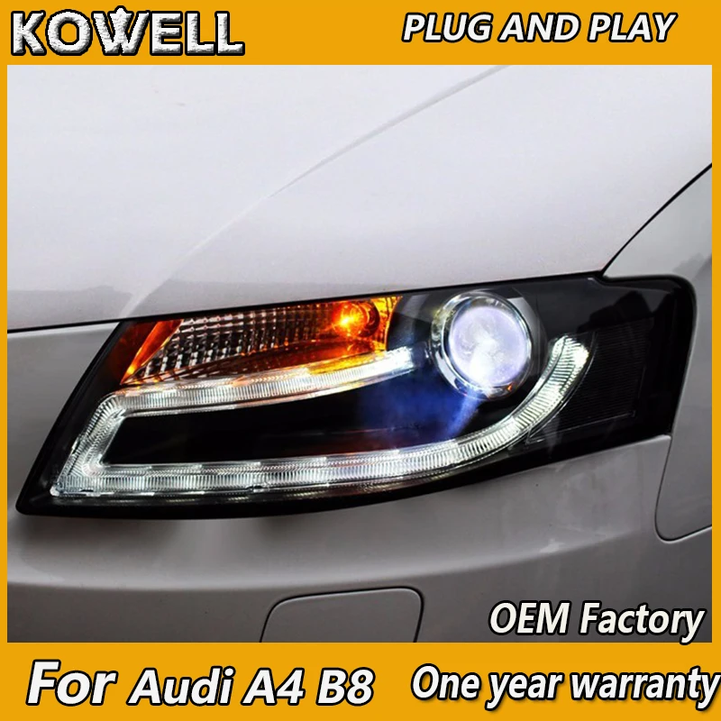 KOWELL автомобильный Стайлинг для Audi A4 B8 фары 2009 2010 2011 2012 A4L светодиодный задний