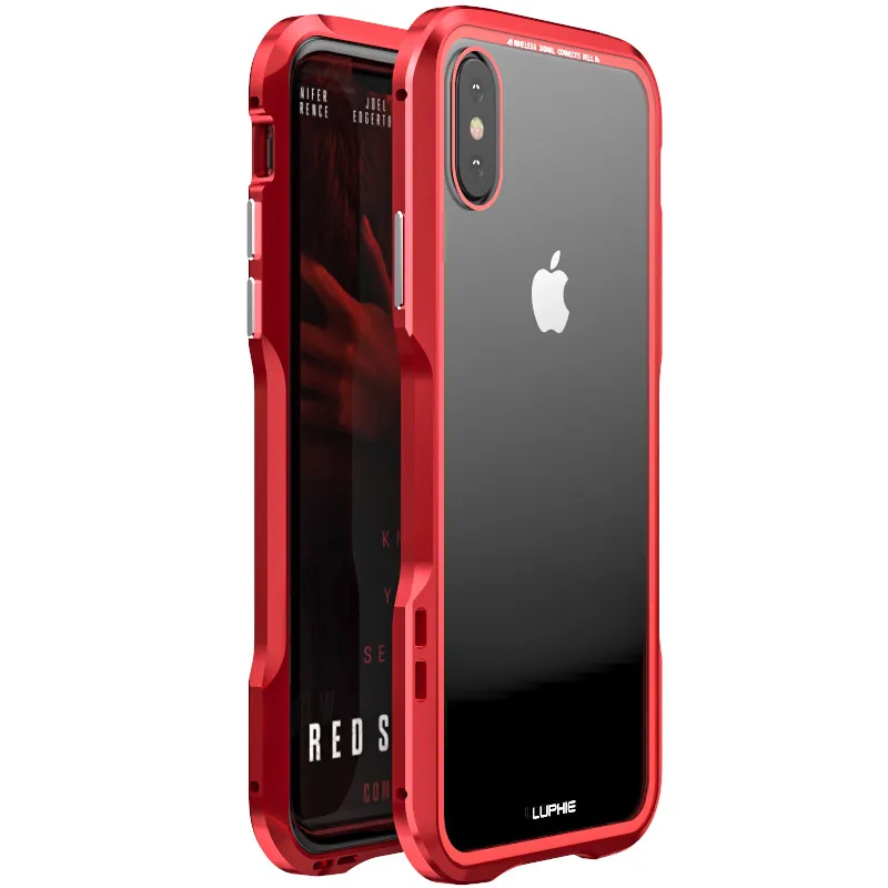 Магнитный чехол для телефона iPhone XS Max X XR, чехол с магнитом для защиты экрана, закаленное стекло для iPhone 8 7 Plus, чехол, чехол - Цвет: red