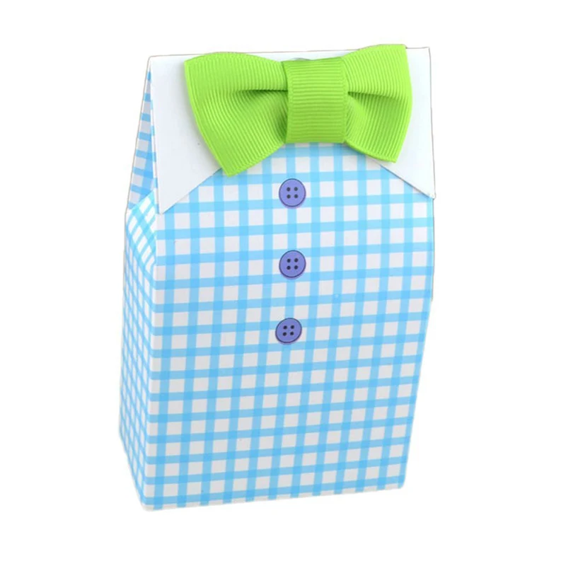 

25pcs Hot For Birthday Party & Event Boys Girls Personalized With Necktie Sweets Plaid Shirt Tie Bow Bonbonniere Favo