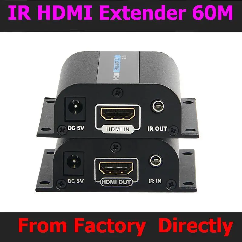 1 пара/лот LKV372A HDMI 1080 P удлинитель с ИК-конвертер до 60 м, видео/аудиоудлинитель над Cat6/Cat7