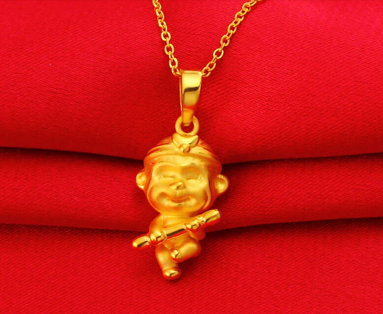 Подвеска в виде китайской обезьяны из желтого золота 999 пробы 24 к|pendant murano|gold heart