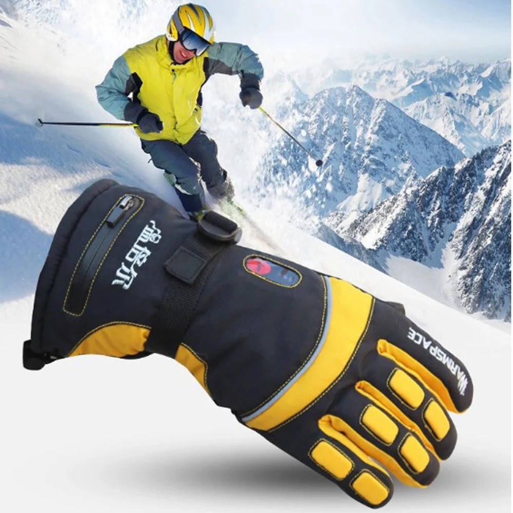 Smart Electric Heat Gloves 4000MA Ski Waterproof Lithium Battery Self Heating Adjustable Temperature 5 Hand Heated Gloves