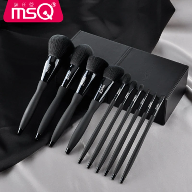 High Quality MSQ Makeup Brushes & Tools Eyebrow Blush Powder Contour Lip Brush Case Cosmetic Set Professional Makeup Kit 10 PCS