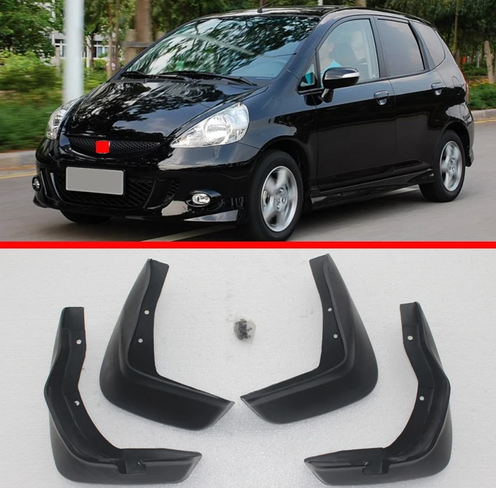 

For Honda Fit Jazz Hatchback JDM 2004 2005 2006 2007 Set Molded Mud Flaps Mudflaps Splash Guards Front Rear Mudguards