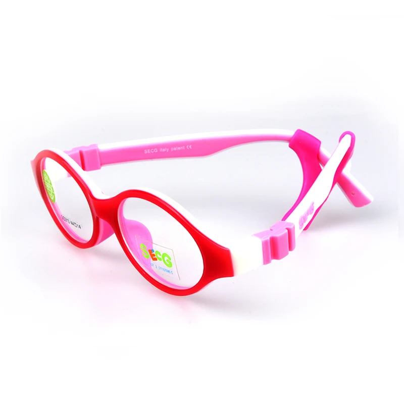 SECG милые круглые оптические очки, оправа, Мягкие гибкие силиконовые детские очки, прозрачная детская оправа, очки