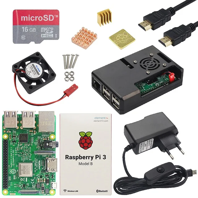 Raspberry Pi 3 Model B или Raspberry Pi 3 model b плюс плата+ ABS чехол+ блок питания мини ПК Pi 3B/3B+ с WiFi и Bluetooth - Комплект: Комплект 2