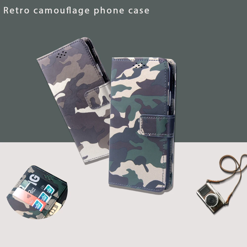 Винтаж Camo чехол для телефона Blackview BV8000 Pro искусственная кожа флип 360 бумажник Coque