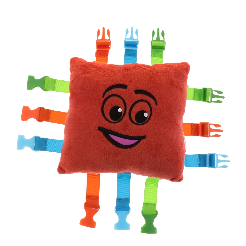

Nove Soft Buckle Pillow Educational Basic Life Skills Baby Toddler Learn to Dress Toy - Buckle Puzzle Teaching Aids