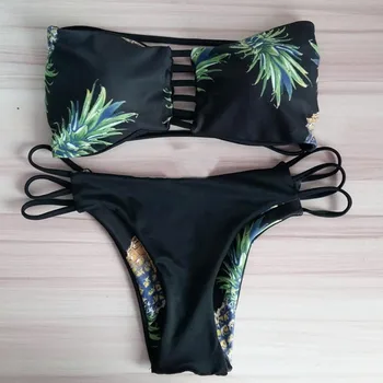 

KANCOOLD bodysuit sexy Freestyle breaststroke fashion latex bodysuit Women's Set Sexy Bra Pineapple Push-up MAR23