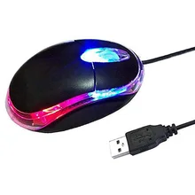 Горячо! USB оптическое колесо прокрутки мыши мышь синий красный светодиодный освещение USB 2,0& 1,1 Беспроводная оптическая мышь для ПК ноутбука