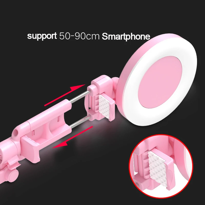 1,7 м можно жить штатив монопод для селфи светодиодный кольцо Свет Стенд 4 в 1 с монопод телефон крепление для iPhone X 8 Android-смартфон