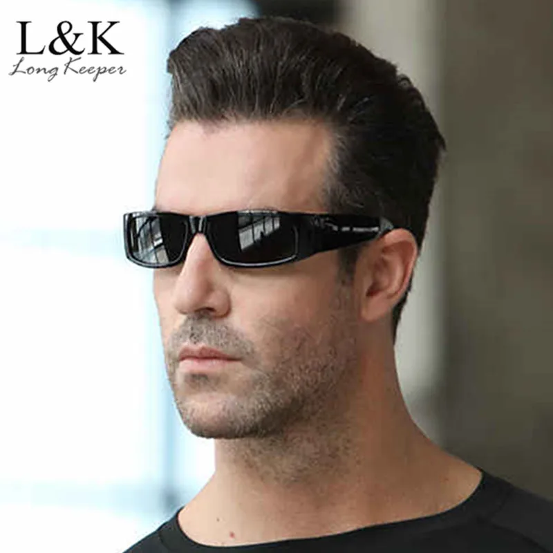LongKeeper 2018 Polarized Square Glasses Men Women Night Vision Eyewears PC Vintage Sunglasses Goggles lentes de sol hombre