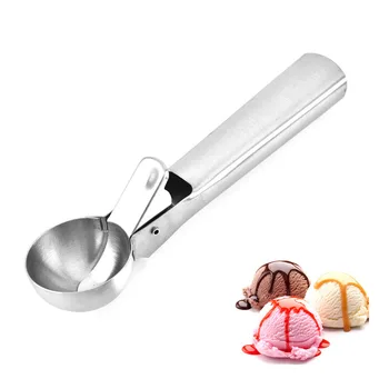 

New Kitchen Gadgets Ice Cream Spoon Portable Ice Cream Scoop Non-stick Fruit Ice Ball Maker Stainless Steel Bar Ice Ball Maker
