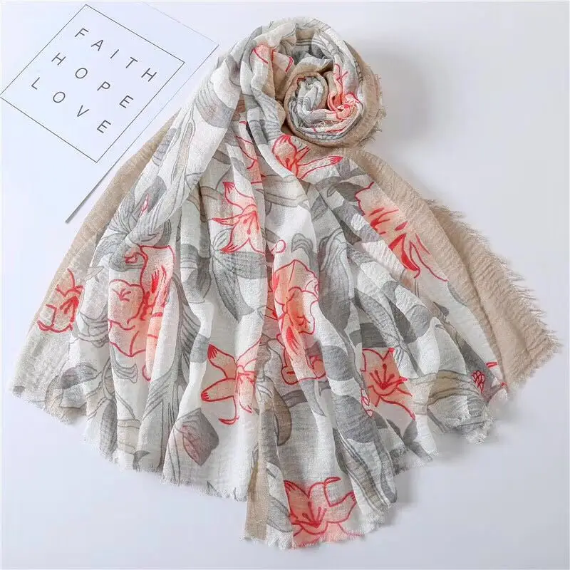 Fashion Muslim Scarf HIJAB Lightweight Popular Crinkled Print Headscarf For women Thin Breathable Headband Long Shawl Soft Wraps