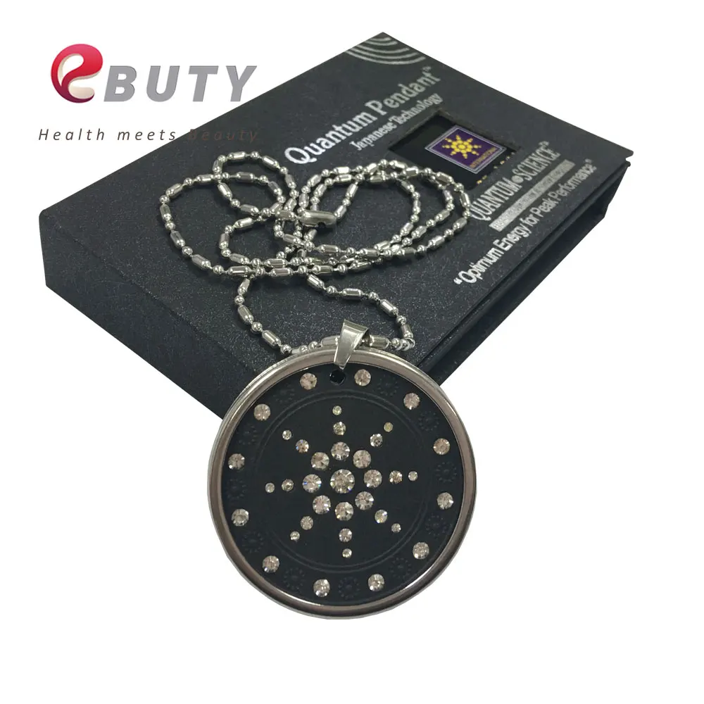 

EBUTY Quantum Scalar Pendant Energy Negative Ions Pendants With Stainless Steel Necklace Chain Fashion 2pcs/lot